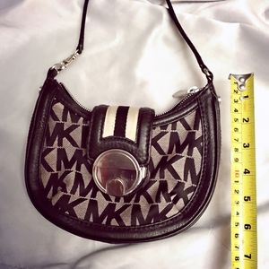 Small Michael Kors Black and White Canvas Purse